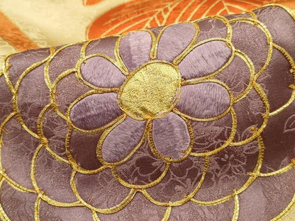 平和屋着物■豪華振袖 駒刺繍 唐草花文 金彩 正絹 逸品 DABE8898qa