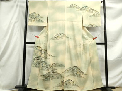 平和屋着物■訪問着 笹葉尽くし 暈し染め 金彩 正絹 逸品 DABE8905qa