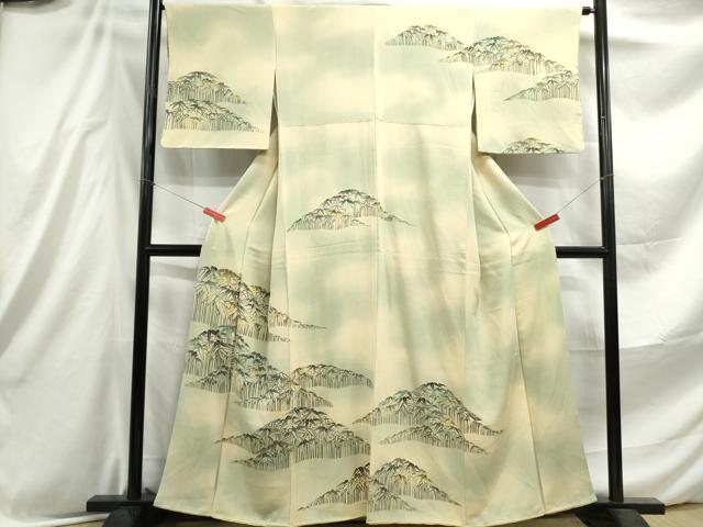 平和屋着物■訪問着 笹葉尽くし 暈し染め 金彩 正絹 逸品 DABE8905qa