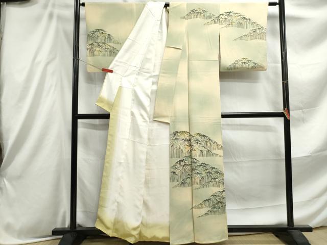 平和屋着物■訪問着 笹葉尽くし 暈し染め 金彩 正絹 逸品 DABE8905qa