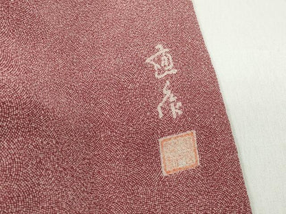 平和屋着物■江戸小紋 作家物 鮫小紋柄 鬼しぼ縮緬 正絹 逸品 DABE8906qa