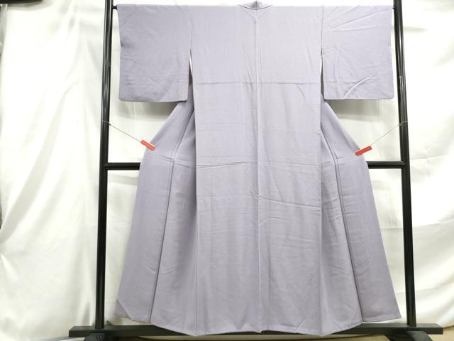 平和屋着物■上質な色無地 草木堅牢染 浅紫色 反端付き 正絹 逸品 DABE8917qa