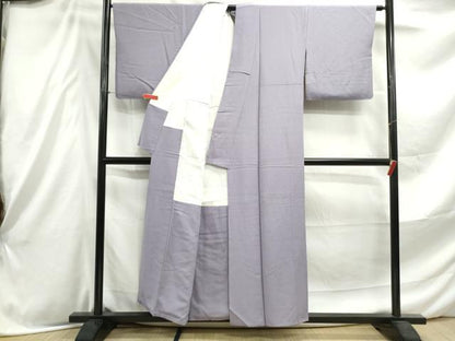 平和屋着物■上質な色無地 草木堅牢染 浅紫色 反端付き 正絹 逸品 DABE8917qa
