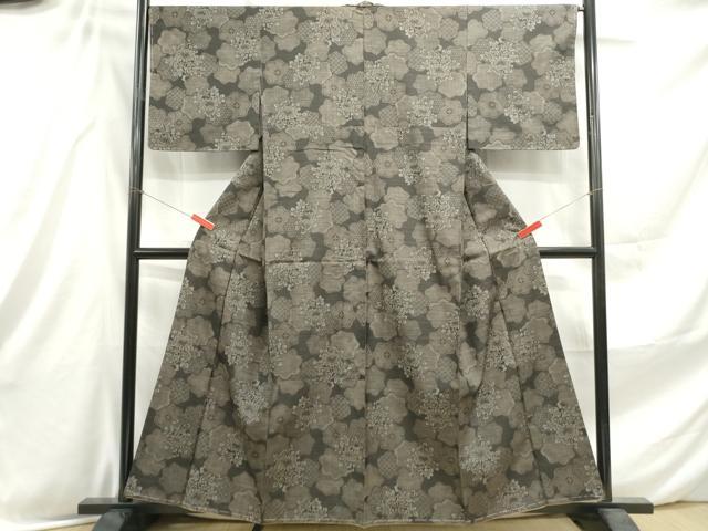 平和屋着物■上質な紬 重ね雲文 反端付き 正絹 逸品 DABE8918qa