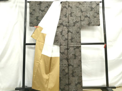 平和屋着物■上質な紬 重ね雲文 反端付き 正絹 逸品 DABE8918qa