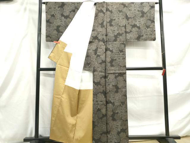 平和屋着物■上質な紬 重ね雲文 反端付き 正絹 逸品 DABE8918qa