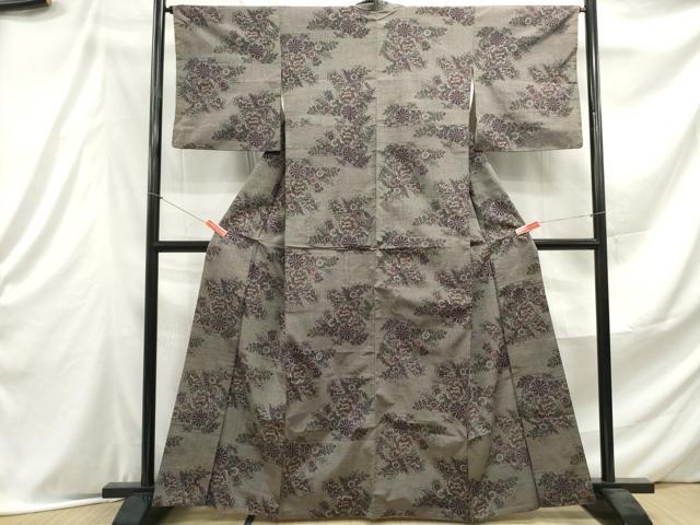 平和屋着物■上質な紬 花車文 正絹 逸品 DABE8928qa