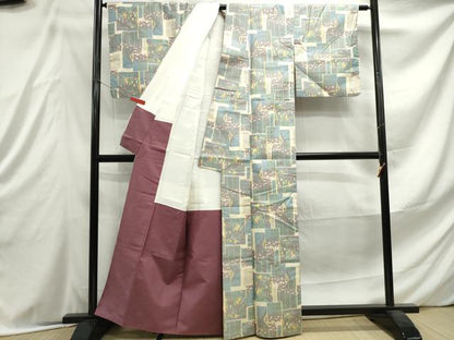 平和屋着物■上質な紬 幾何学文 正絹 逸品 DABE8929qa