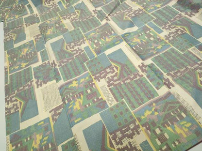 平和屋着物■上質な紬 幾何学文 正絹 逸品 DABE8929qa