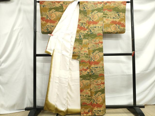平和屋着物■上質な小紋 人物風景文 正絹 逸品 DABE8932qa