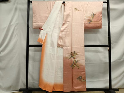平和屋着物■訪問着 刺繍 束ね熨斗花文 暈し染め 金彩 正絹 逸品 DABE8933qa
