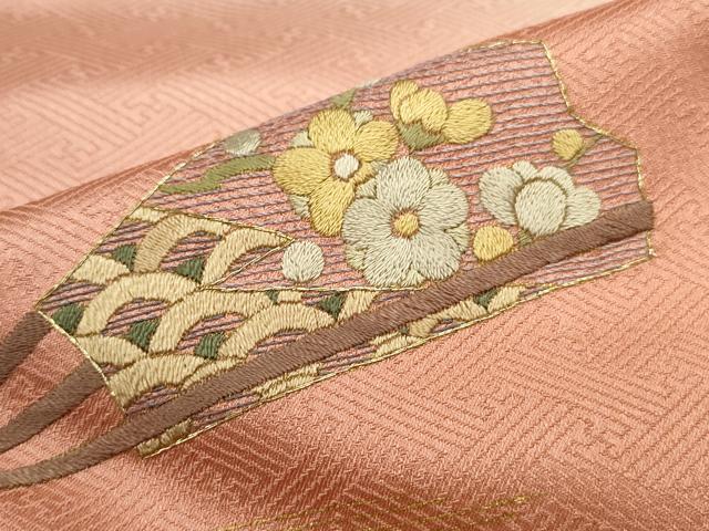 平和屋着物■訪問着 刺繍 束ね熨斗花文 暈し染め 金彩 正絹 逸品 DABE8933qa