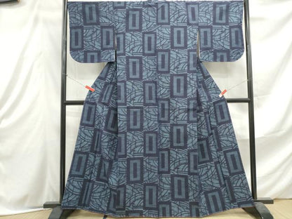平和屋着物■上質な紬 幾何学文 正絹 逸品 DABE8934qa