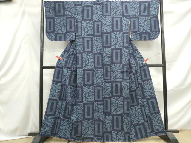 平和屋着物■上質な紬 幾何学文 正絹 逸品 DABE8934qa