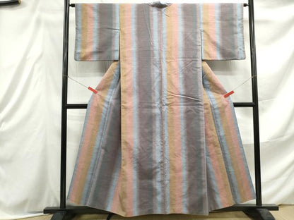平和屋着物■上質な紬 間道 正絹 逸品 DABE8936qa