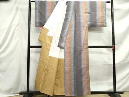 平和屋着物■上質な紬 間道 正絹 逸品 DABE8936qa