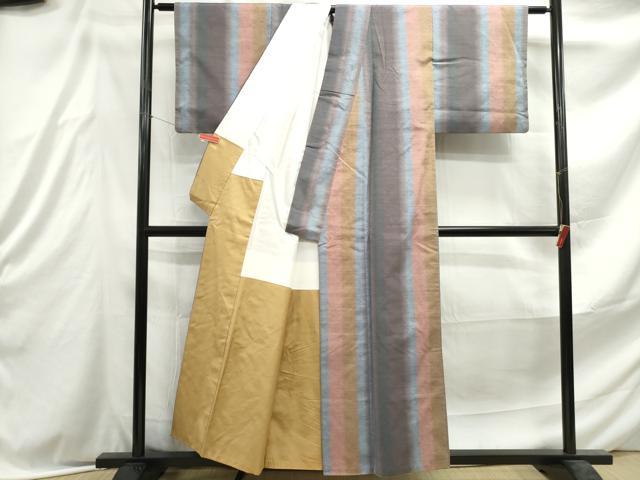 平和屋着物■上質な紬 間道 正絹 逸品 DABE8936qa