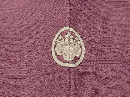 平和屋着物■上質な色無地 舞花地紋 長春色 正絹 逸品 DABE8943qa
