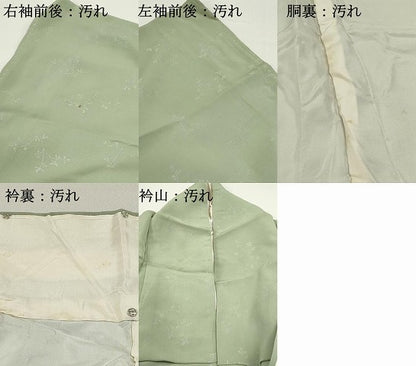 平和屋着物■上質な色無地 枝葉文 山葵色 正絹 逸品 DABE8945qa