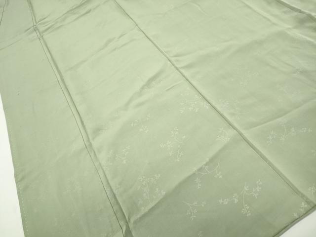 平和屋着物■上質な色無地 枝葉文 山葵色 正絹 逸品 DABE8945qa