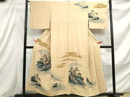 平和屋着物■訪問着 霞風景文 暈し染め 金彩 正絹 逸品 DABE8948qa