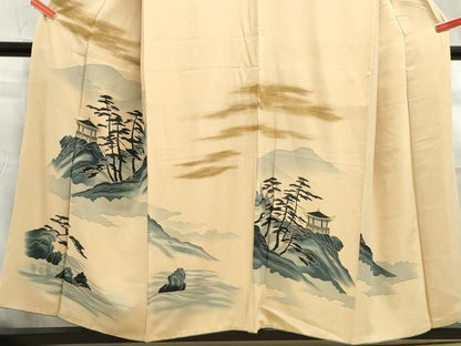 平和屋着物■訪問着 霞風景文 暈し染め 金彩 正絹 逸品 DABE8948qa