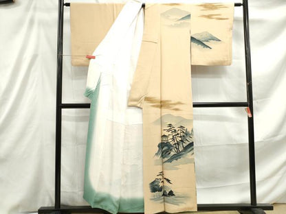 平和屋着物■訪問着 霞風景文 暈し染め 金彩 正絹 逸品 DABE8948qa
