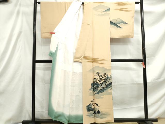 平和屋着物■訪問着 霞風景文 暈し染め 金彩 正絹 逸品 DABE8948qa