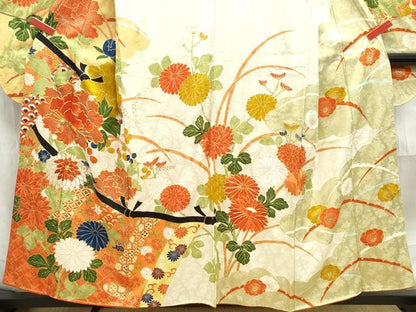平和屋着物■豪華振袖 駒刺繍 几帳花文 金彩 正絹 逸品 DABE8954qa