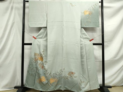 平和屋着物■訪問着 地紙草花文 暈し染め 金彩 正絹 逸品 DABE8958qa