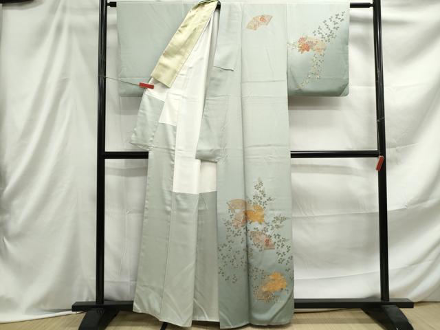 平和屋着物■訪問着 地紙草花文 暈し染め 金彩 正絹 逸品 DABE8958qa