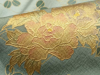 平和屋着物■訪問着 地紙草花文 暈し染め 金彩 正絹 逸品 DABE8958qa