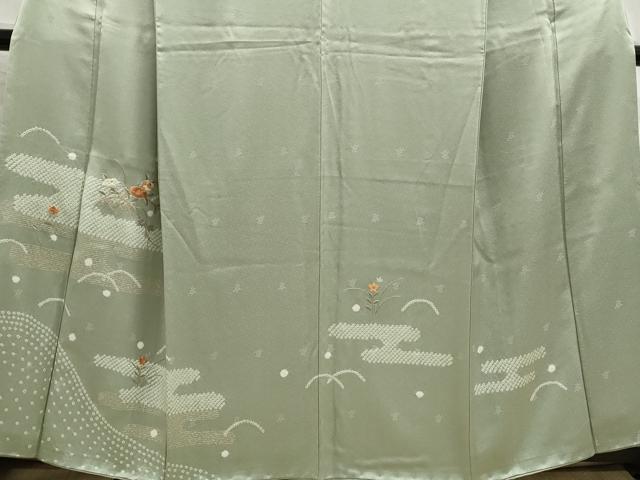 平和屋着物■訪問着 絞り 刺繍 エ霞草花文 金彩 正絹 逸品 DABE8960qa