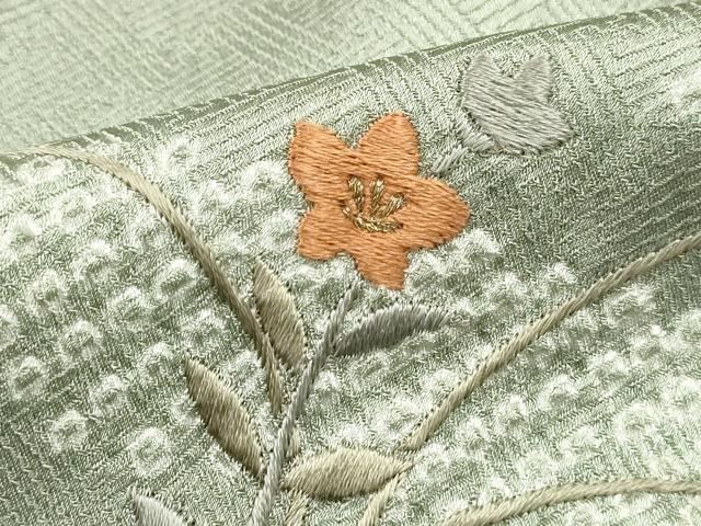 平和屋着物■訪問着 絞り 刺繍 エ霞草花文 金彩 正絹 逸品 DABE8960qa