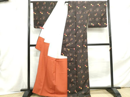 平和屋着物■上質な紬 器物文 正絹 逸品 DABE8961qa