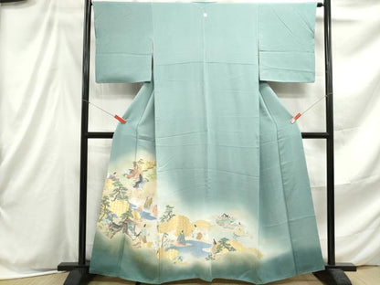 平和屋着物■訪問着 寿光織 人物風景文 暈し染め 正絹 逸品 DABE8970qa