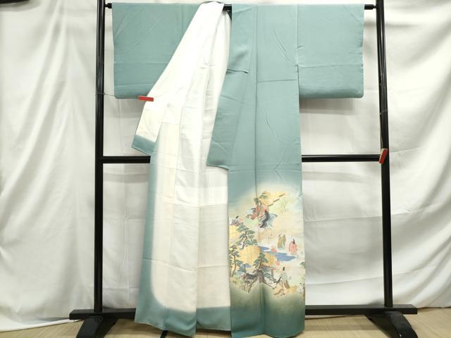 平和屋着物■訪問着 寿光織 人物風景文 暈し染め 正絹 逸品 DABE8970qa