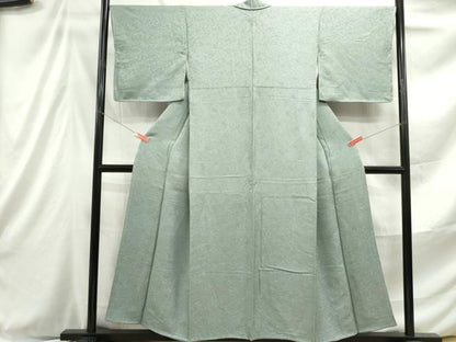 平和屋着物■上質な色無地 松竹梅 錆青磁色 正絹 逸品 DABE8979qa
