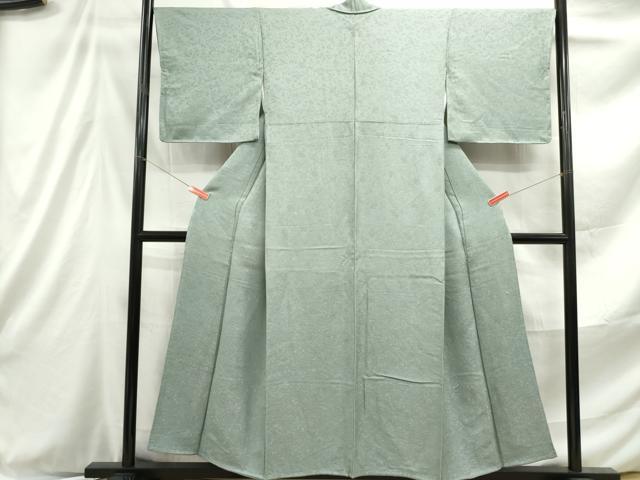 平和屋着物■上質な色無地 松竹梅 錆青磁色 正絹 逸品 DABE8979qa