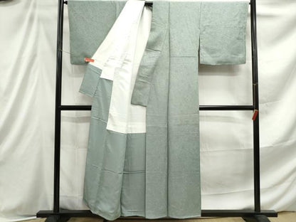 平和屋着物■上質な色無地 松竹梅 錆青磁色 正絹 逸品 DABE8979qa