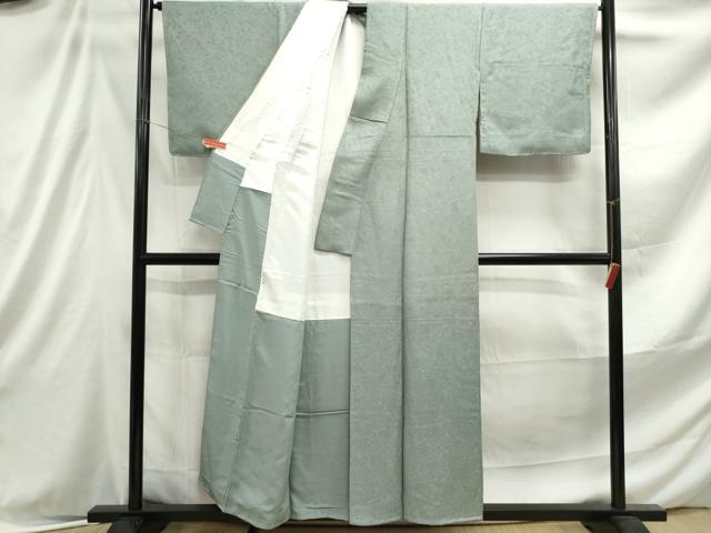 平和屋着物■上質な色無地 松竹梅 錆青磁色 正絹 逸品 DABE8979qa
