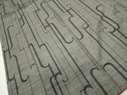 平和屋着物■上質な紬 駒刺繍 幾何学文 金彩 正絹 逸品 DABE8983qa