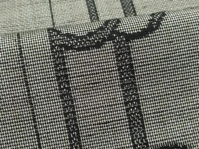 平和屋着物■上質な紬 駒刺繍 幾何学文 金彩 正絹 逸品 DABE8983qa