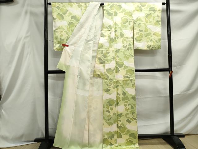 平和屋着物■上質な小紋 幾何学文 暈し染め 正絹 逸品 DABE8988qa
