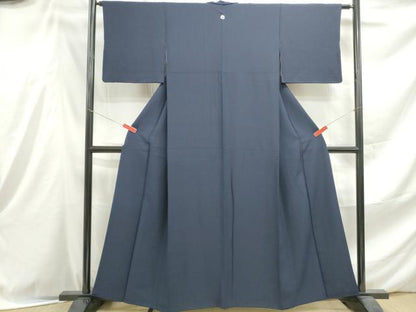 平和屋着物■上質な色無地 藍鉄色 正絹 逸品 DABE8990qa