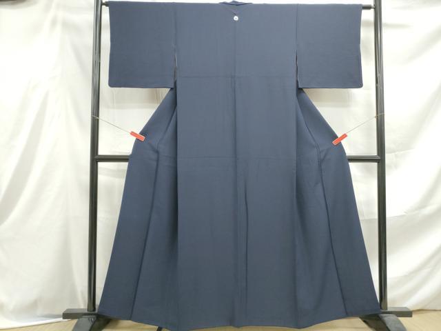 平和屋着物■上質な色無地 藍鉄色 正絹 逸品 DABE8990qa