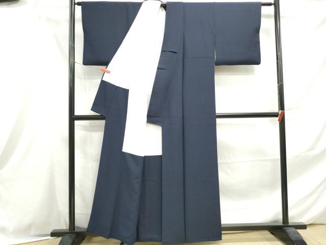 平和屋着物■上質な色無地 藍鉄色 正絹 逸品 DABE8990qa