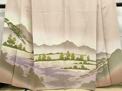 平和屋着物■訪問着 風景文 暈し染め 正絹 逸品 DABE8995qa