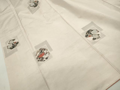 平和屋着物■上質な小紋　紬地　重ね色紙花文　正絹　逸品　DABE8996qa