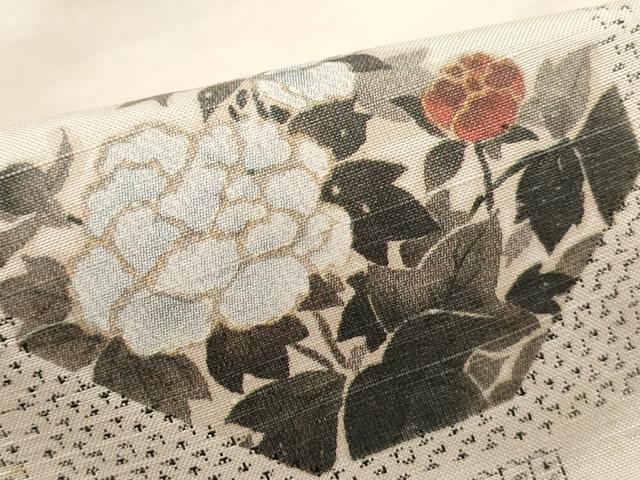 平和屋着物■上質な小紋　紬地　重ね色紙花文　正絹　逸品　DABE8996qa